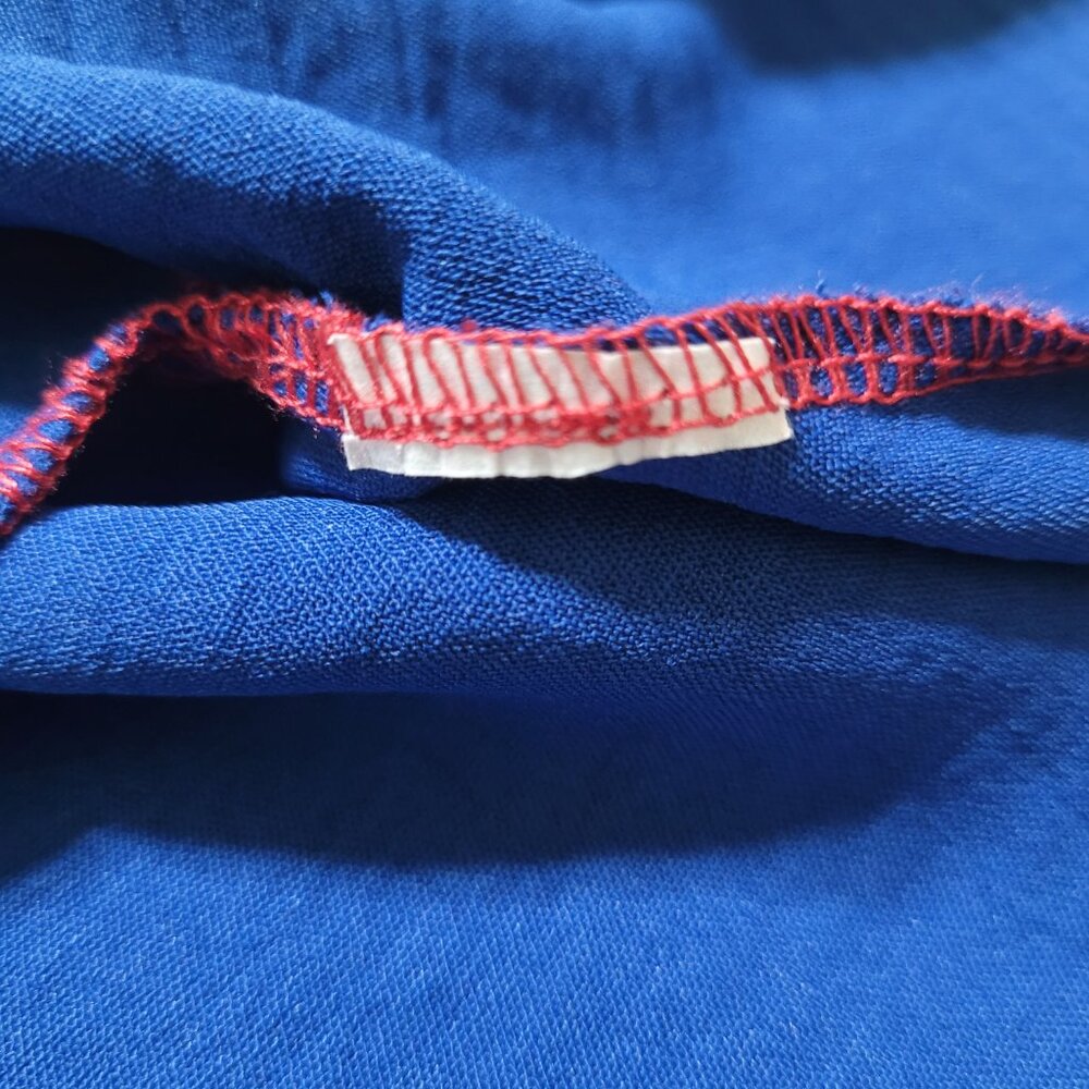 Haptics Patriotic Red White Blue Colorblock Romper Shoulder Ties Americana Small - Picture 8 of 11